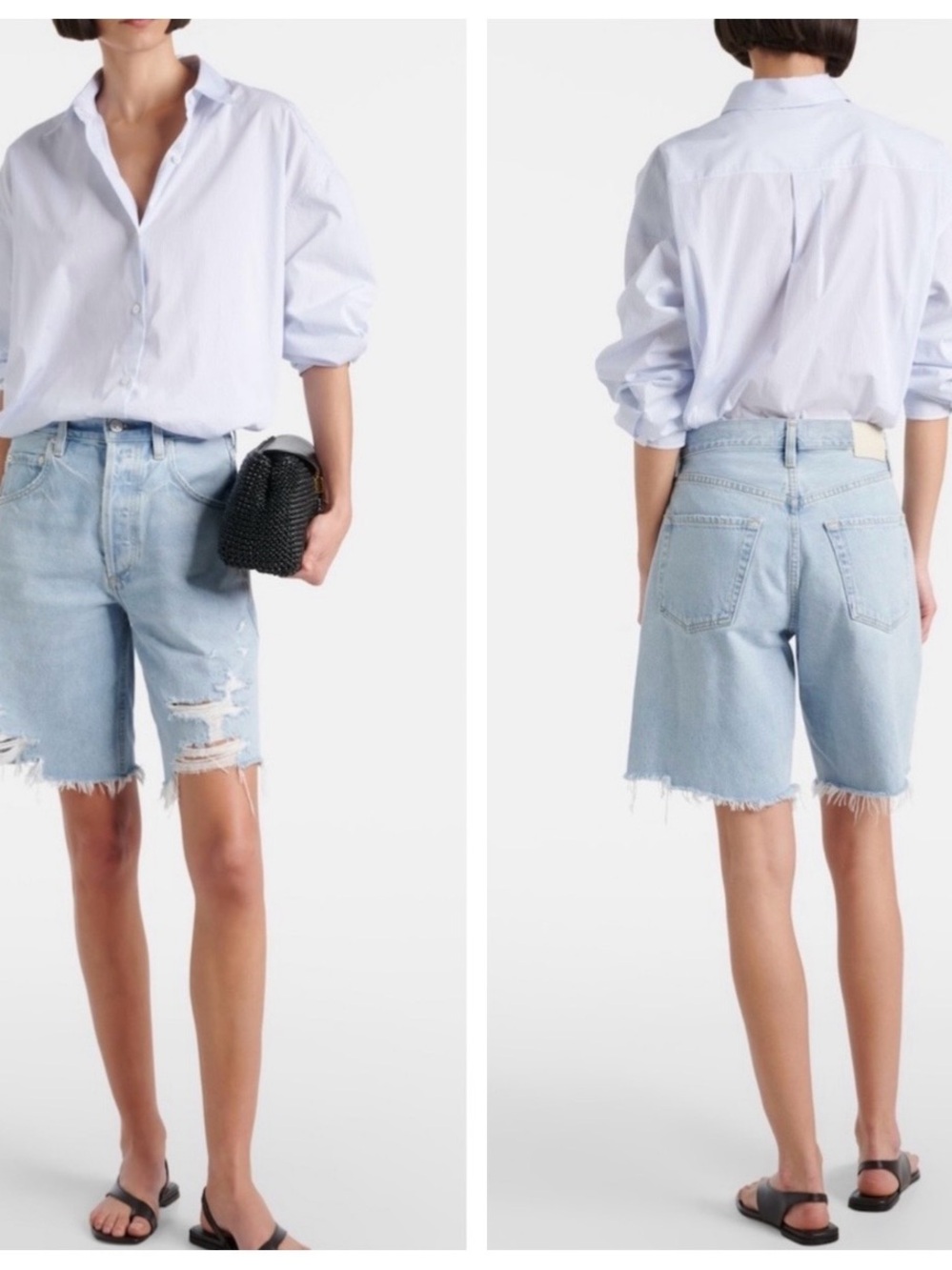 Citizens Of Humanity Ayla Distressed Denim Shorts Size:24